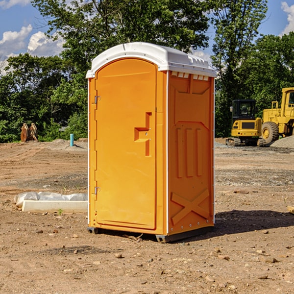 how often are the porta potties cleaned and serviced during a rental period in Hartsgrove